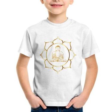 Imagem de Camiseta Infantil Buda - Foca na Moda, Branco, 4