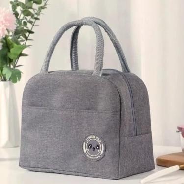 Imagem de Bolsa Térmica Marmita, Lancheira Termica Pequena,Sacola Marmita Academia Fitness Passeio Cerveja Praia Bebida Camping Trabalho Masculina Feminina Pequena e a Prova de Vazamentos Uyplus (Cinza)