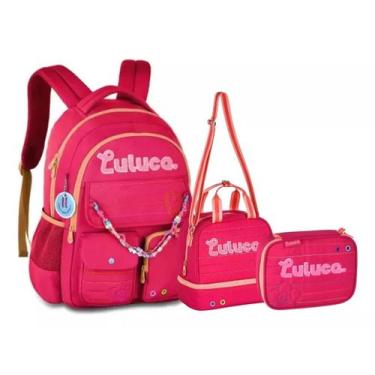 Imagem de Kit Mochila Lancheira Estojo Juvenil Da Youtuber Luluca, ROSA