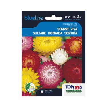 Imagem de Sementes de Sempre-Viva Sultane Dobrada Sortida, Flores Multicoloridas, 2g