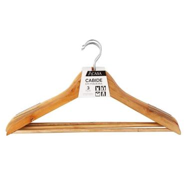 Imagem de Cabide de Madeira Natural com 3 Unidades - A\CASA