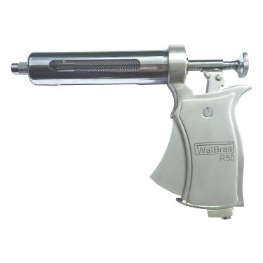 Imagem de Seringa Vacinador Tipo Pistola para gado R50 Walmur (Prata)