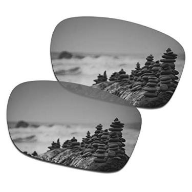 Imagem de SmartVLT Lentes de substituição masculinas de titânio prata para óculos de sol Oakley Holbrook OO9102/Holbrook Asian Fit (AF)