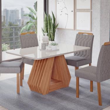Imagem de Sala de Jantar Agata 130 Cm com 4 Cadeiras Paola Wood