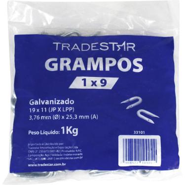 Imagem de Grampo Cerca Arame Farpado E Liso 1X9 Saco 1Kg Tradestar