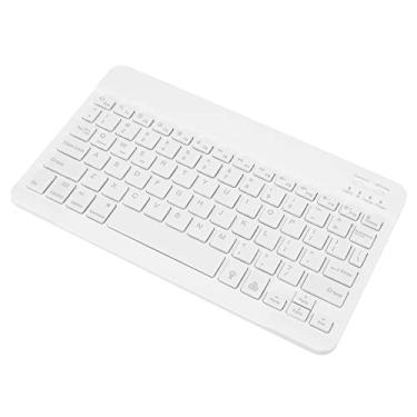 Imagem de Mini teclado retroiluminado RGB ultrafino portátil para celular, tablet e laptop – fácil conexão, branco