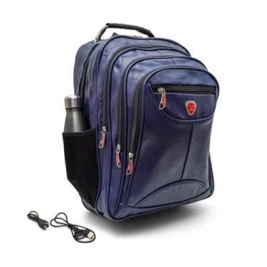Imagem de Mochila Notebook com Trava Anti Furto e Entrada USB Azul - Authentic L