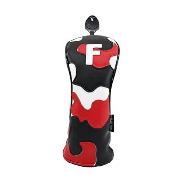 Imagem de kowaku Capa da cabeça do clube de golfe Anti Scratch Golf Wood Headcover, PU Coather, Fashion Portable Golf Club Acessórios de golfe protetor, Vermelho, Aa