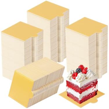 Imagem de IHDYPPEW 600 peças de mini tábuas quadradas de 7 cm, tábuas de bolo de mousse dourada premium, bases versáteis para cupcake e expositores de sobremesas, perfeitas para festas e ocasiões especiais