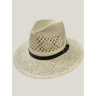 Imagem de chapéu de palha  efeito renda  renda adulto moda verão chapéu de casua