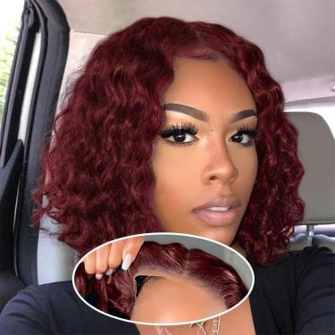 Imagem de Perucas que Amygirl Wear and Go, sem cola, 100% cabelo humano, 8" Bob