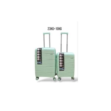 Imagem de Kit Mala de Viagem para 23Kg+10Kg Polipropileno Central (VERDE)