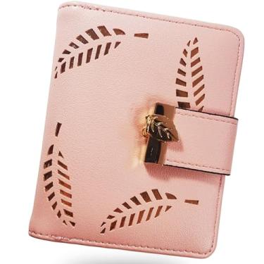 Imagem de Carteira Feminina Couro Pequena Porta Cartão Ziper Barata (ROSA)