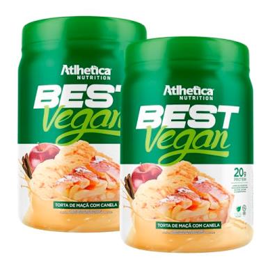Imagem de Kit 2x Best Vegan 500g - Formula Blend Vegano - Proteina da Ervilha e Arroz Atlheticanutritioon (2x Potes 500g, Torta de Maçã com Canela)