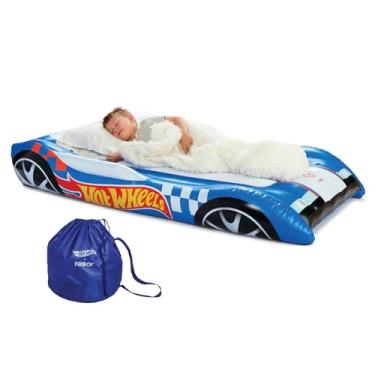 Imagem de Hot Wheels & FUNBOY Kids Sleepover Bed & Air Colchão Perfeito para festas do pijama. Inclui bolsa de armazenamento de transporte, solteiro