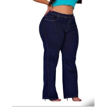 Imagem de Calça jeans feminina Plus Size Wide leg com elastano 46 ao 54 - CREDEN
