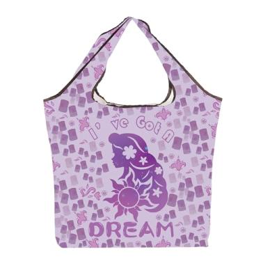 Imagem de TOBGBE Presentes de contos de fadas I've Got A Dream Bolsas de compras reutilizáveis dobráveis inspiradoras para fãs de princesas do sol, Got a Dream F Te