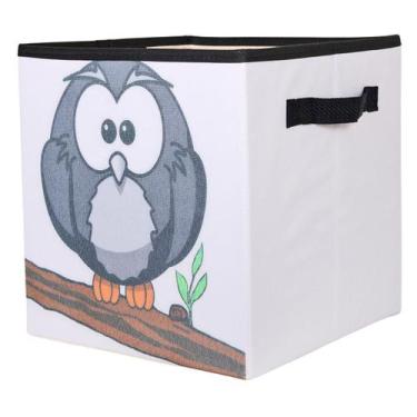 Imagem de Caixa Organizadora de Brinquedos Estampada 28x30x28cm- ESTAMPA: CORUJA