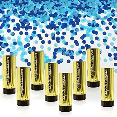Imagem de KDPATFAV Canhões De Confete Para Casamento, Aniversário, Formatura, Chá De Bebê, Aniversário, Natal, Ano Novo, Diversão Infantil, Suprimentos Para Festas, Decorações E Lembrancinhas (Azul)