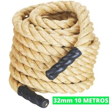 Imagem de Corda De Sisal Naval 32mm 10 Metros Exercício Funcional Rope Climb Esc