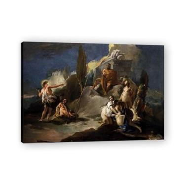 Imagem de Impressão em tela Tiepolo Apollo e Marsyas Giovanni Battista – Obra-prima rococó barroca, pintura escolar de Veneza, pintura a óleo decorativa para galeria doméstica 70 x 98 cm