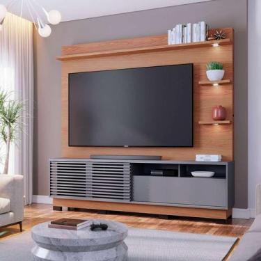 Imagem de Estante para Home Theater e TV até 70 Polegadas Campeche Feijó e Cinza