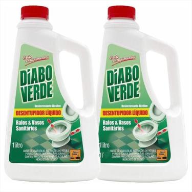 Imagem de Kit 2 Diabo Verde Desentupidor Pia Vaso ralo 1L - Nobel
