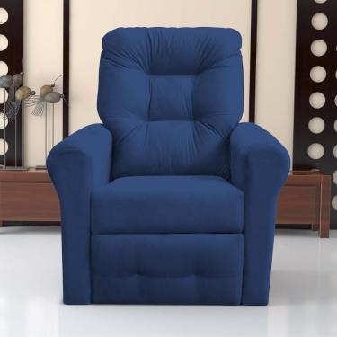 Imagem de Poltrona Para Descanso Reclinável Lima Suede Azul