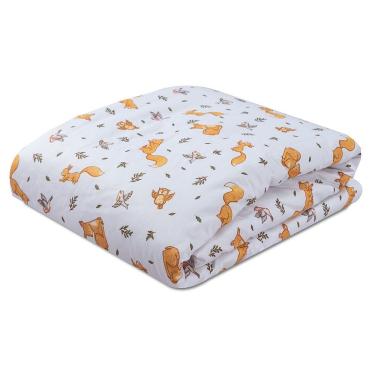 Imagem de Edredom Para Berço Percal 200 Fios 100% Algodão 1 Peça - Raposinha