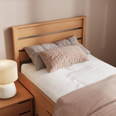 Imagem de Cabeceira Solteiro Charme - Beauty Madeira Maciça Amendoa