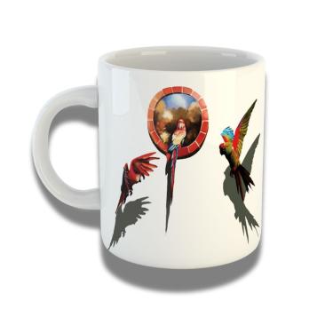 Imagem de Caneca De Porcelana 325ml Com Design 3d Exclusivo Araras