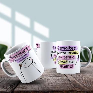 Imagem de Caneca De Porcelana 325ml Flork Profissões Feminino Manicure