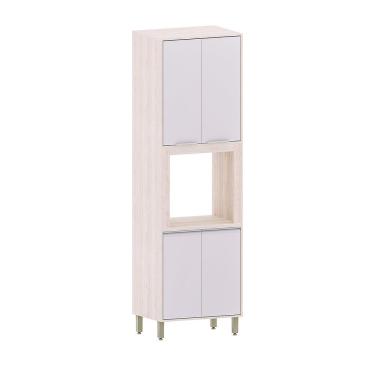 Imagem de Paneleiro De Cozinha 70cm Com 1 Nicho Para Forno E Microonda Pátina-cinza Cristal