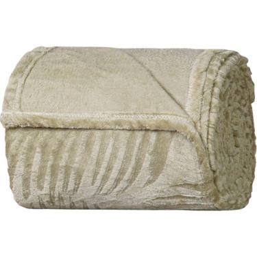 Imagem de Manta Queen Brushed New Microfibra Flannel 100% Poliéster 220x230 Folha Seca