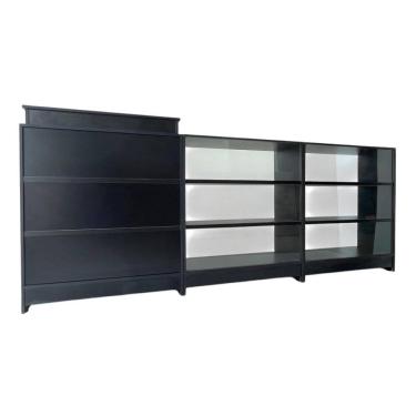 Imagem de Balcão Caixa + 2 Expositores Lojas E Comércios Preto - Suprema Móveis