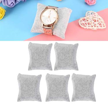 Imagem de Travesseiro de Jóias, 5pcs Velvet Jewelry Display Pillow, Posto de Relógio Pulso Com Almofada, Suporte Relógio Portátil para Pulseira e Pulseira, Cinza Preto 5 Em 1, Organize Jewels Storage, (Gelo