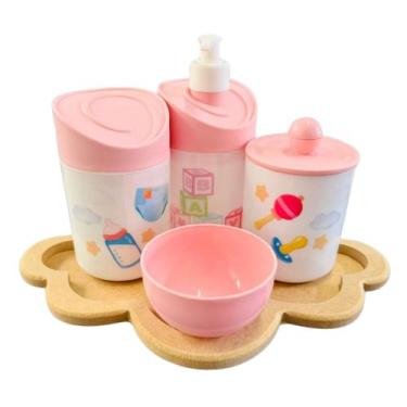 Imagem de Kit Higiene Baby Menino e Menino c/bandeja em MDF - Dóia Kids, Nuvem C