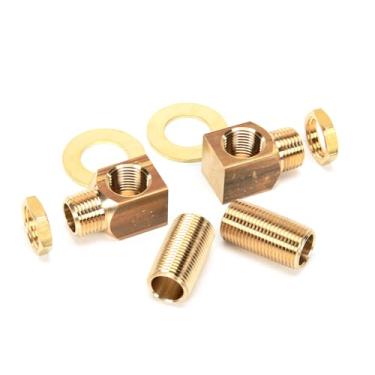 Imagem de T&S Brass B-0230-K Kit de instalação para torneiras estilo B-0230. Dois cotovelos, mamilos, porcas de bloqueio e arruelas que fornecem entrada e saída macho NPT de 1,27 cm quando montados