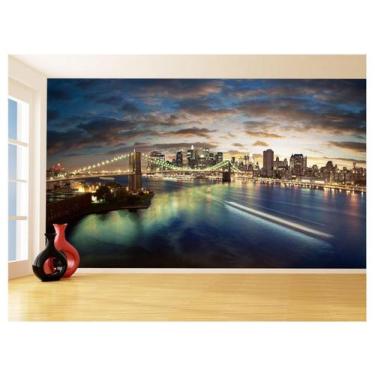 Imagem de Papel De Parede Cidade Ponte Prédios New York 3,5M Ncd266 - Você Decor