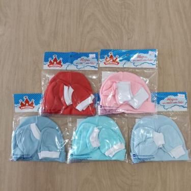 Imagem de Kit 3 peças Touca, luva e sapato - Palminha , Rosa