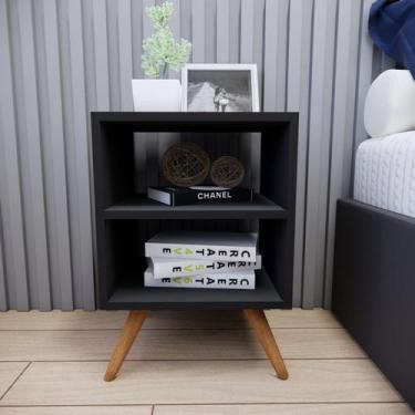 Imagem de Mesa de Cabeceira com Pés Mesinha Madeira Quarto Nicho - Brovalia