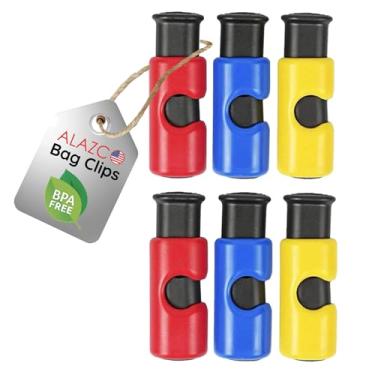 Imagem de Clipes de sacola ALAZCO de qualidade premium – Conjunto de chips para lanche e saco de pão, 6pc Bread Bag Cinch Clip