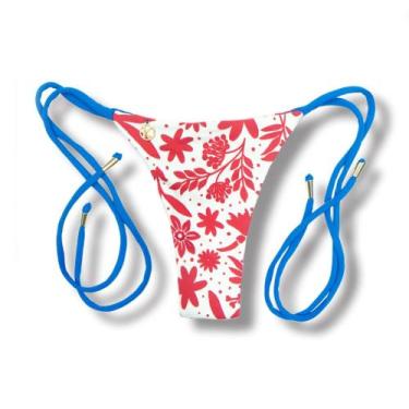 Imagem de Tanga Cora Scarlet  Biquíni Estampado Fio Dental com Laço para Amarrar