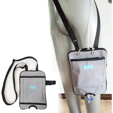 Imagem de Suporte Para Bolsa De Drenagem De Urina Com Alça De Ombro Ajustável - Pacote De Cuidados Com A Bolsa De Drenagem Para Ostomia Da Bexiga Para Casa, Viagem E Cadeira De Rodas, 2000ml
