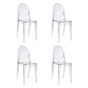 Imagem de Kit com 4 Cadeiras para Sala de Jantar Viena Incolor