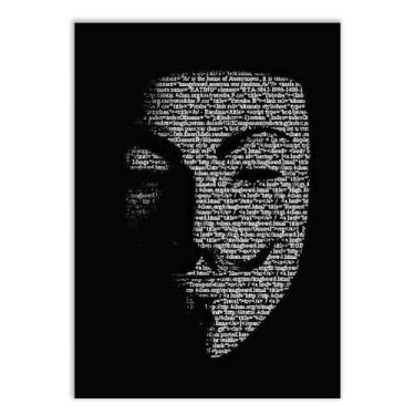 Imagem de Placa Decorativa Anonymous Hacker Tecnologia Ilustração Poster Quarto Sala