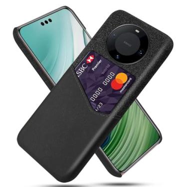 Imagem de Capa para Huawei Mate 60 PRO Plus,Anti-deslizamento,Proteção contra quedas de 360°,Resistência à impressão digital,Tela e caso de couro PU com 1 slot de cartão atrás-Black
