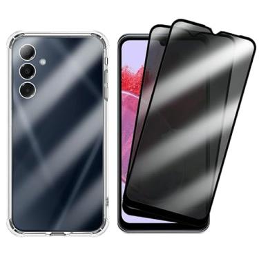 Imagem de Kit Capa Capinha Case + 2 Películas De Vidro 3D Privacidade Anti Spy Para Samsung Galaxy M34