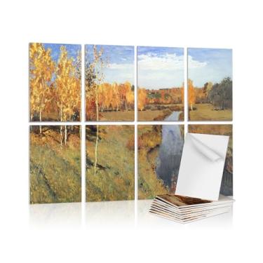 Imagem de JISUO Painéis de parede acústicos artísticos de 122 x 81 cm, painéis autoadesivos de amortecimento de ruído para paredes, azulejos acústicos decorativos para casa, escritórios, tratamentos acústicos