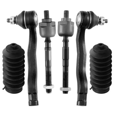 Imagem de BDFHYK Kit de 6 peças de terminais de direção frontal interna e externa com bota de direção compatível com Acura EL 1997-2000, compatível com Honda Civic 1996-2000 Substituição para EV367 ES3331